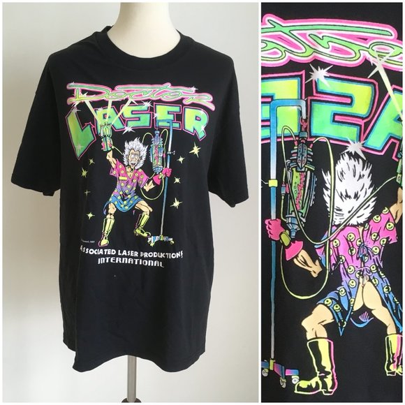 Vintage Other - Genuine VTG 1995 Neon Graphic Dr Laser T Shirt